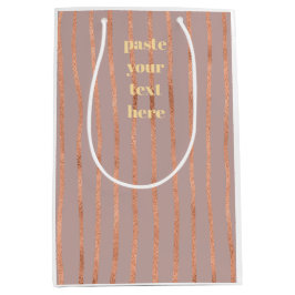 Luxury glitter stripes ミディアムペーパーバッグ