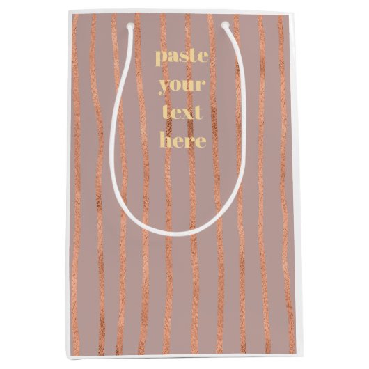 Luxury glitter stripes ミディアムペーパーバッグ (正面)