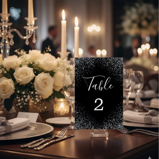 Luxury Glitters and Sparkles Wedding Table Number テーブルナンバー