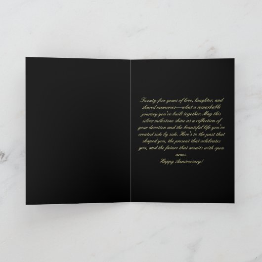 Luxury Gold 25th Wedding Anniversary Bouquet カード (内部)