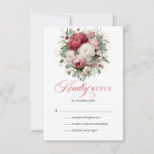 Luxury Gold Accent Boho Wedding RSVP Card (正面)