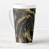 Luxury Gold and Black Abstract Marble  カフェラテマグ (左アングル)
