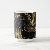 Luxury Gold and Black Abstract Marble  コーヒーマグカップ (中央)