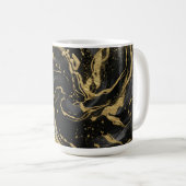 Luxury Gold and Black Abstract Marble  コーヒーマグカップ (正面右)