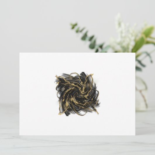 Luxury Gold and Black Abstract Marble  招待状 (スタンド正面)