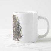 Luxury Gold and Black Abstract Marble Ink Flow ジャンボコーヒーマグカップ (右)