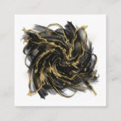 Luxury Gold and Black Abstract Marble Ink Flow スクエア名刺 (正面)