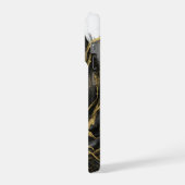 Luxury Gold and Black Abstract Marble Ink Flow iPhoneケース (左側面)