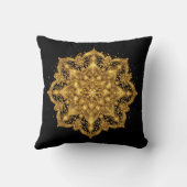 Luxury Gold and Black Mandala Throw Pillow クッション (裏面)