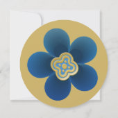 Luxury Gold and Navy Blue Floral Wedding  招待状 (裏面)