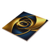 Luxury Gold and Navy Blue Spiral Abstract  Elegant タイル (側面)