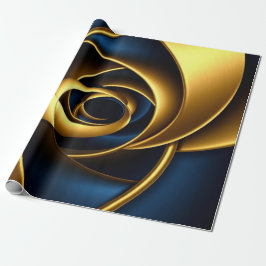 Luxury Gold and Navy Blue Spiral Abstract  Elegant ラッピングペーパー