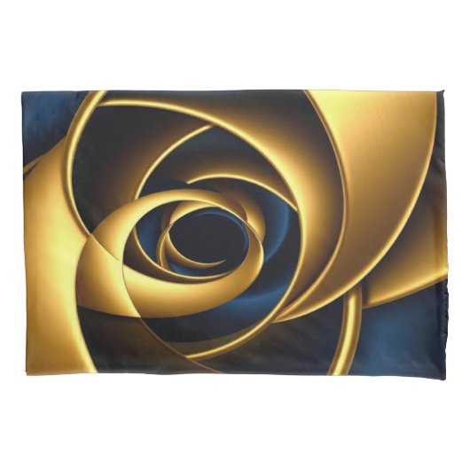 Luxury Gold and Navy Blue Spiral Abstract  Elegant 枕カバー (正面)