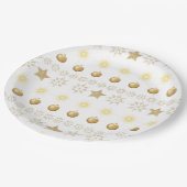 Luxury Gold and White Luxury Festive ペーパープレート (アングル)