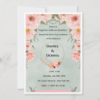 Luxury Gold Arch Wedding Invitation 招待状