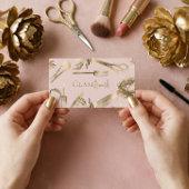 Luxury Gold Beauty Salon Hair Makeup Nail Studio ロイヤリティカード