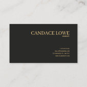 Luxury Gold Bee Hexagon Floral Midnight Black 名刺 (裏面)