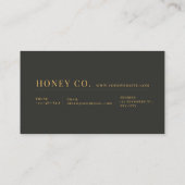 Luxury Gold Bee Hexagon Floral Midnight Black 名刺 (裏面)
