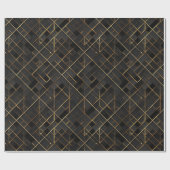 Luxury Gold Black Diamond Geometric pattern ラッピングペーパー (フラット)