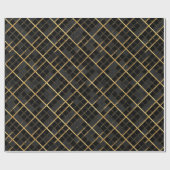Luxury Gold Black Diamond Geometric pattern ラッピングペーパー (フラット)