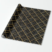 Luxury Gold Black Diamond Geometric pattern ラッピングペーパー (アンロールド)