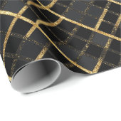 Luxury Gold Black Diamond Geometric pattern ラッピングペーパー (ロールコーナー)