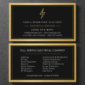 Luxury Gold Black Electrical Services 名刺
