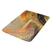 Luxury Gold Black Orange Abstract Metallic Marble バスマット (アングル)