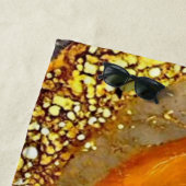 Luxury Gold Black Orange Abstract Metallic Marble ビーチタオル (インサイチュ)
