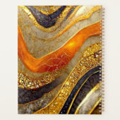 Luxury Gold Black Orange Abstract Metallic Marble プランナー手帳 (裏面)