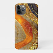Luxury Gold Black Orange Abstract Metallic Marble Case-Mate iPhoneケース (裏)