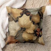 Luxury Gold Botanical Leaves Throw Pillow クッション (ブランケット)
