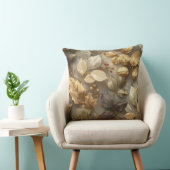 Luxury Gold Botanical Leaves Throw Pillow クッション (椅子)
