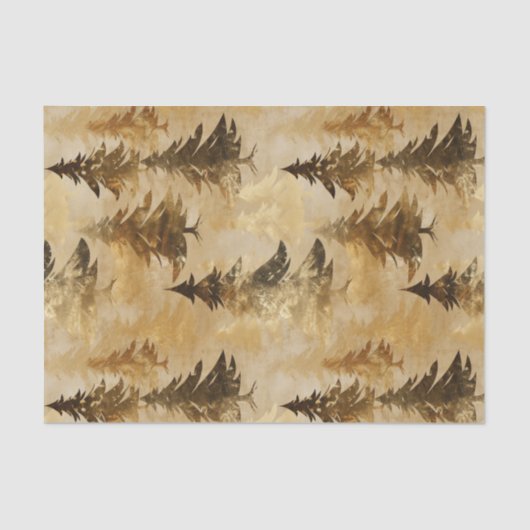 Luxury Gold & Bronze Metallic Christmas Tree  薄葉紙 (正面)