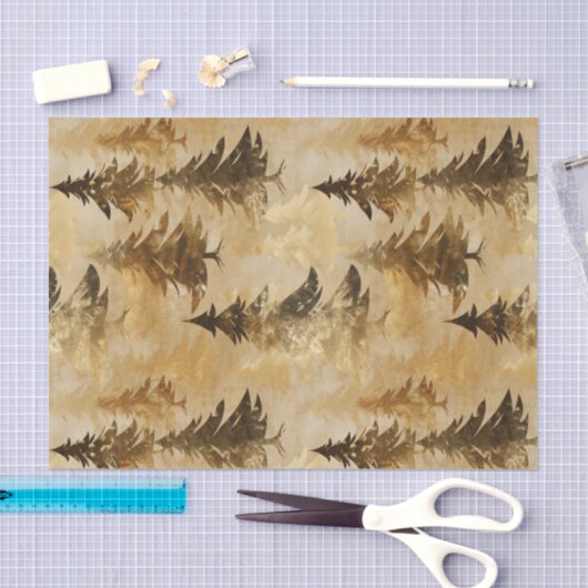 Luxury Gold & Bronze Metallic Christmas Tree  薄葉紙 (クラフト)