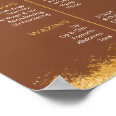 Luxury Gold & Brown Lash Tech Price List  ポスター (角)