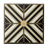 Luxury Gold Chain and Pearl Elegant Baroque design タイル (正面)