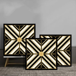 Luxury Gold Chain and Pearl Elegant Baroque design タイル