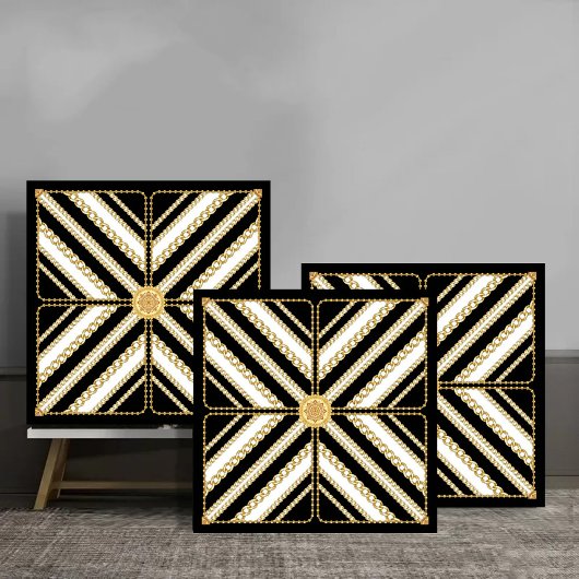 Luxury Gold Chain and Pearl Elegant Baroque design タイル