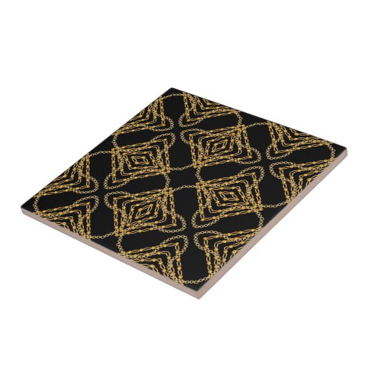 Luxury Gold Chain Geometric Pattern タイル (側面)