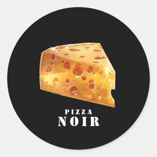 Luxury Gold Cheese Design Pizza Shop ラウンドシール (正面)