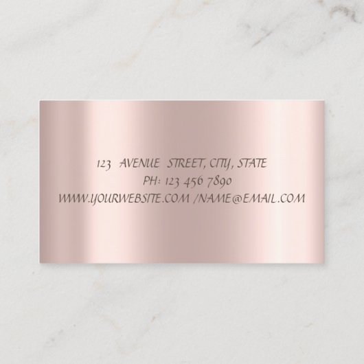 Luxury Gold Confetti Glitter Lotus Metallic  名刺 (裏面)