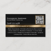 Luxury Gold Contractor Home Builder Photo QR Code 名刺 (裏面)