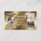 Luxury Gold Contractor Home Builder Photo QR Code 名刺 (正面)