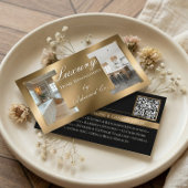 Luxury Gold Contractor Home Builder Photo QR Code 名刺