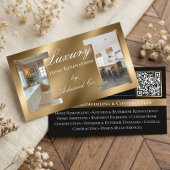 Luxury Gold Contractor Home Builder Photo QR Code 名刺