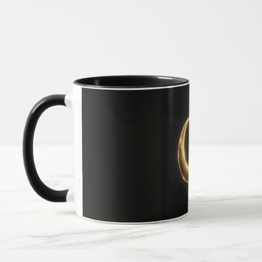 Luxury Gold Crescent Eid Mubarak Mug – Modern Isla マグカップ (左)