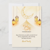 Luxury Gold Crescent Ramadan Iftar Invitation 招待状 (裏面)