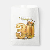 Luxury Gold Crown Royal 30th Birthday Party フェイバーバッグ (正面)