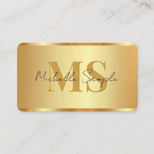 Luxury Gold Custom Typography Name QR Code Script 名刺 (正面)